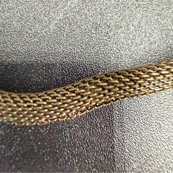 Vintage Romanesque Mesh Chain Bracelet with Sparkly Amber Rhinestones - Picture 13 of 16